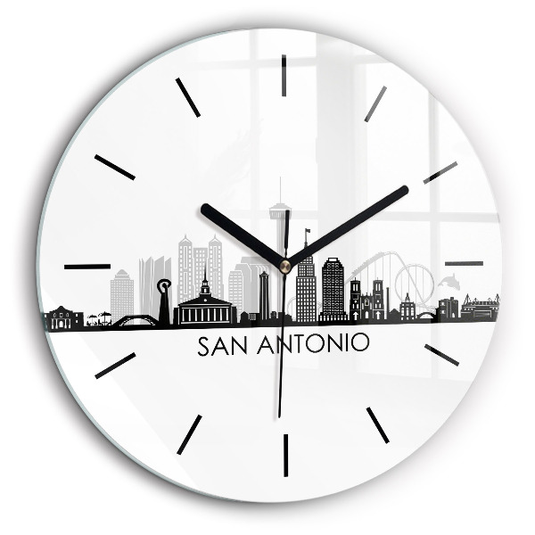 Ceas perete din sticlă rotund Orașul San Antonio Texas
