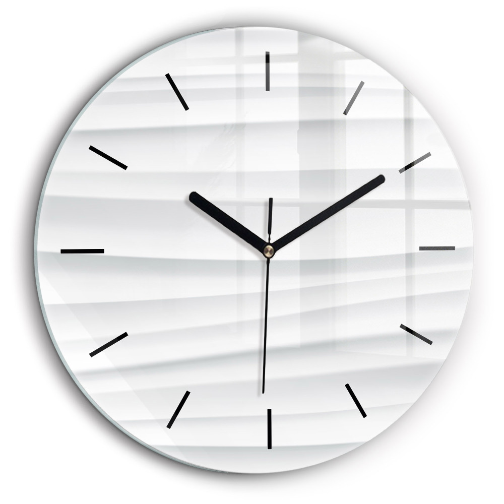 Ceas de sticlă pe perete rotund Textura valuri