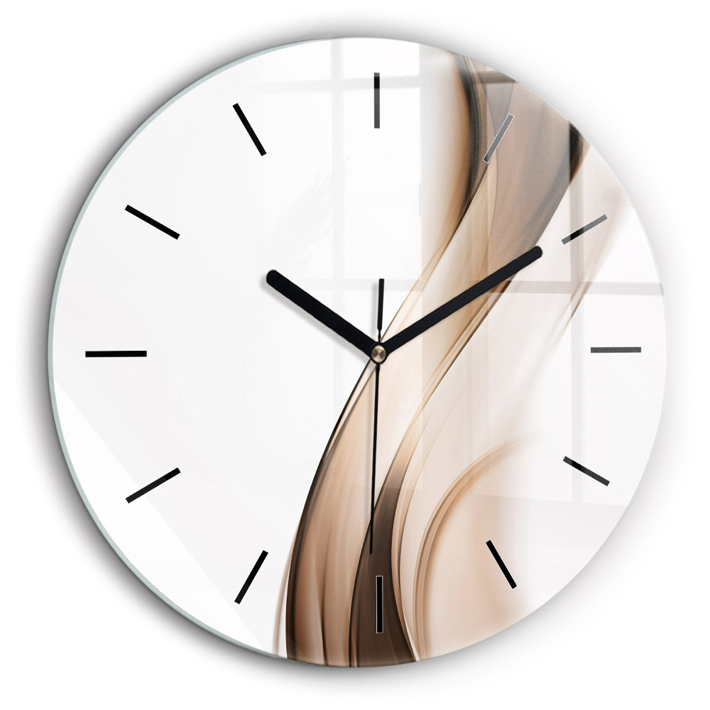 Ceas perete din sticlă rotund Abstracția liniilor