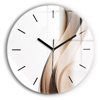 Ceas perete din sticlă rotund Abstracția liniilor