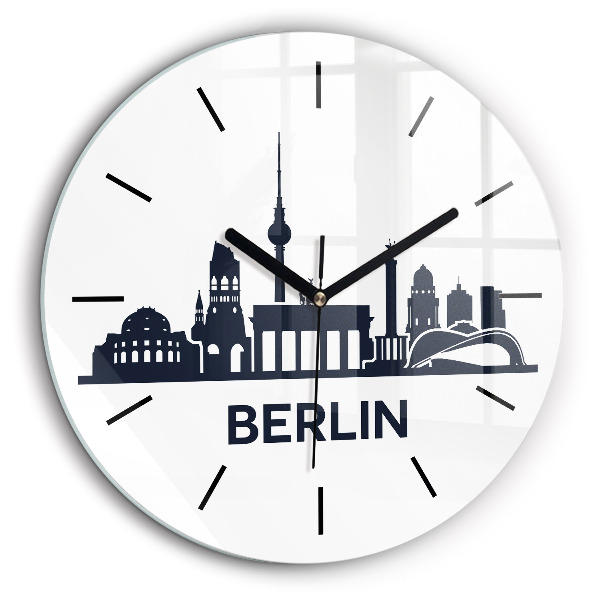 Ceas de sticlă pe perete rotund Ilustrația orașului Berlin
