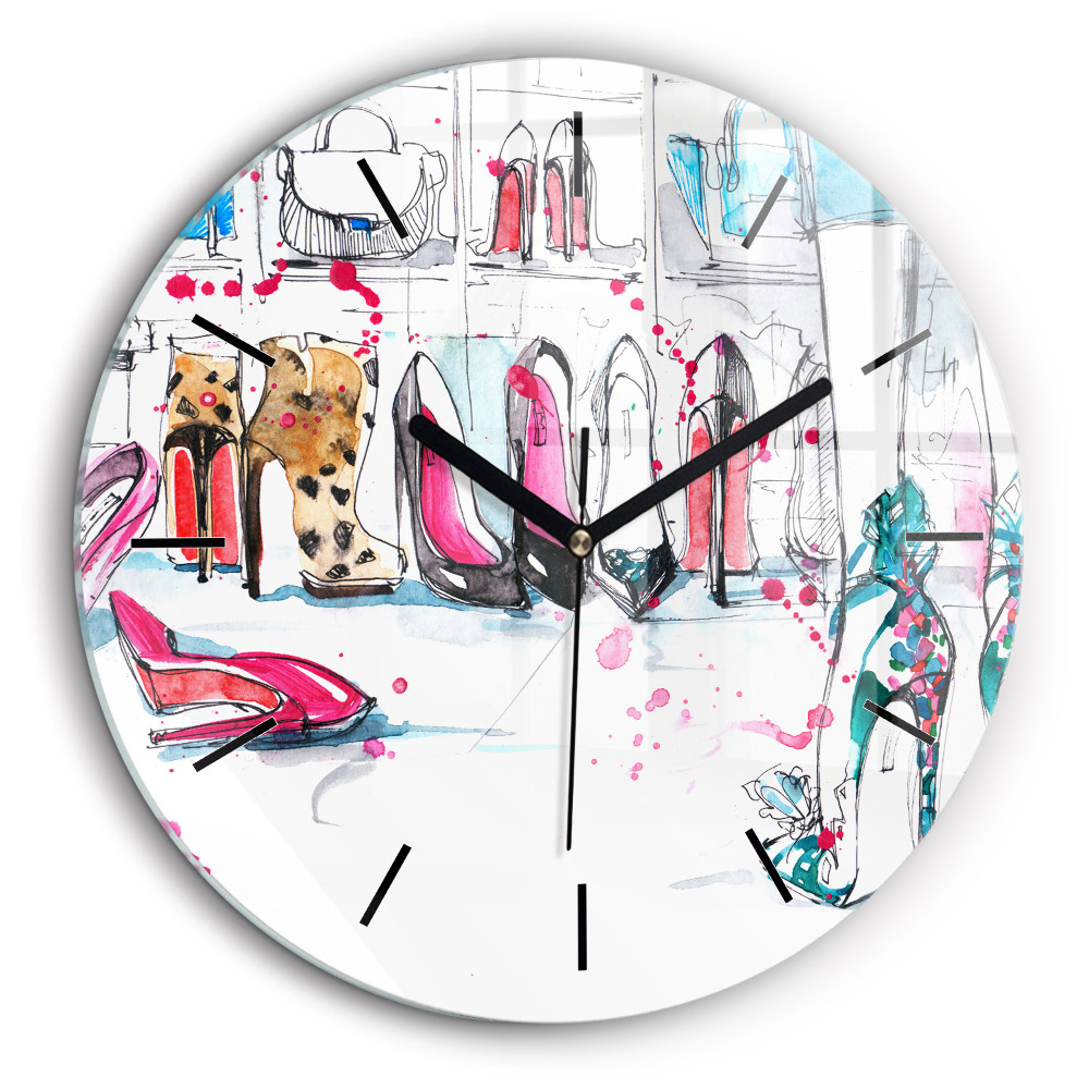 Ceas de sticlă pe perete rotund Element de feminitate