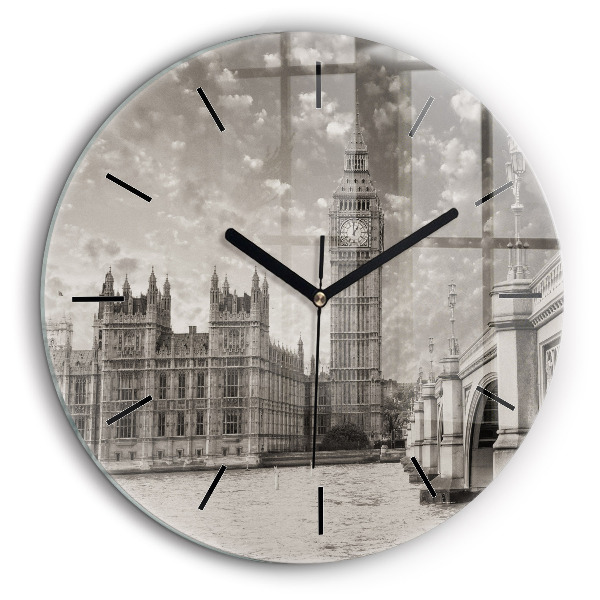 Ceas rotund de perete din sticlă Londra Big Ben