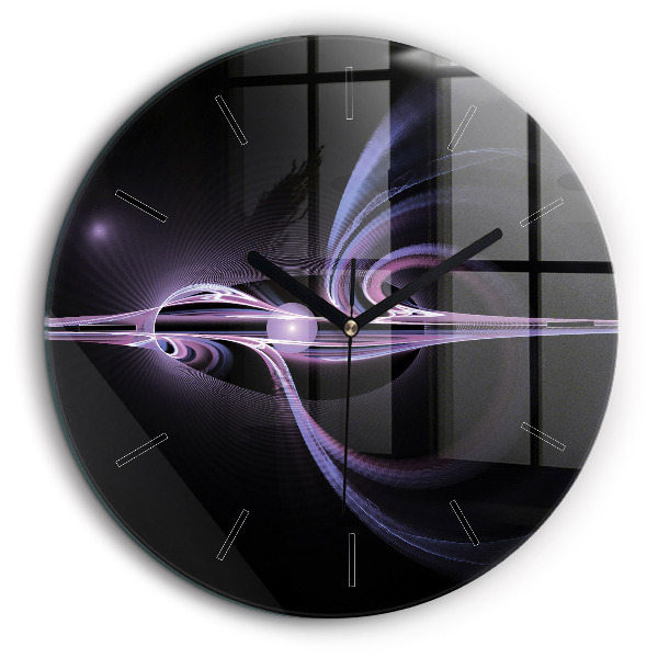 Ceas rotund de perete din sticlă Abstracție violet