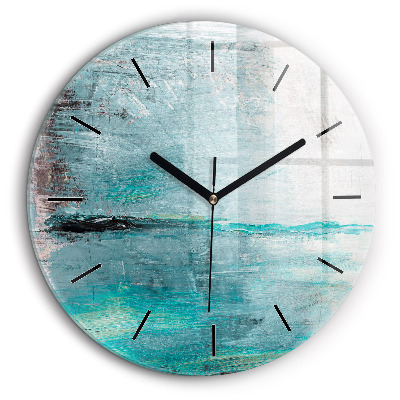 Ceas din sticlă rotund Abstracția texturii uleiului