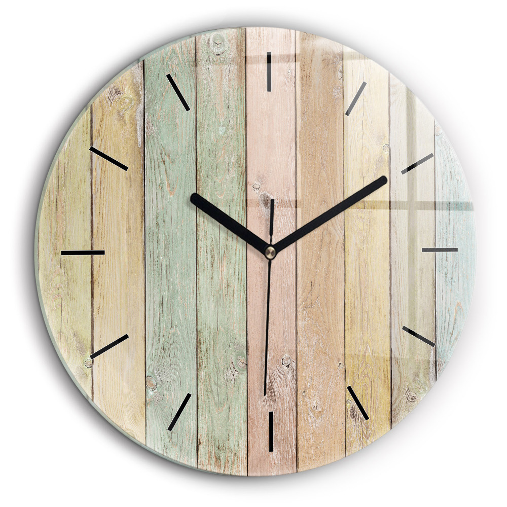 Ceas rotund de perete din sticlă Plăci colorate