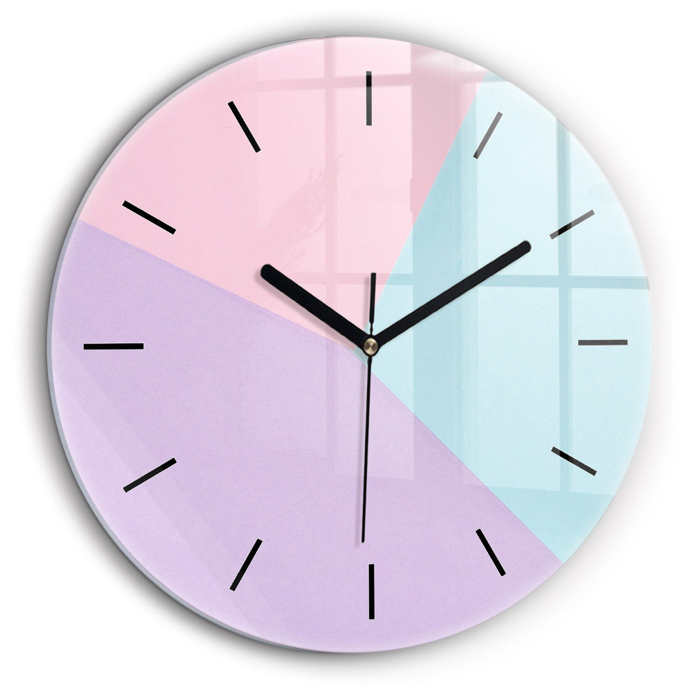 Ceas perete din sticlă rotund Model pastel