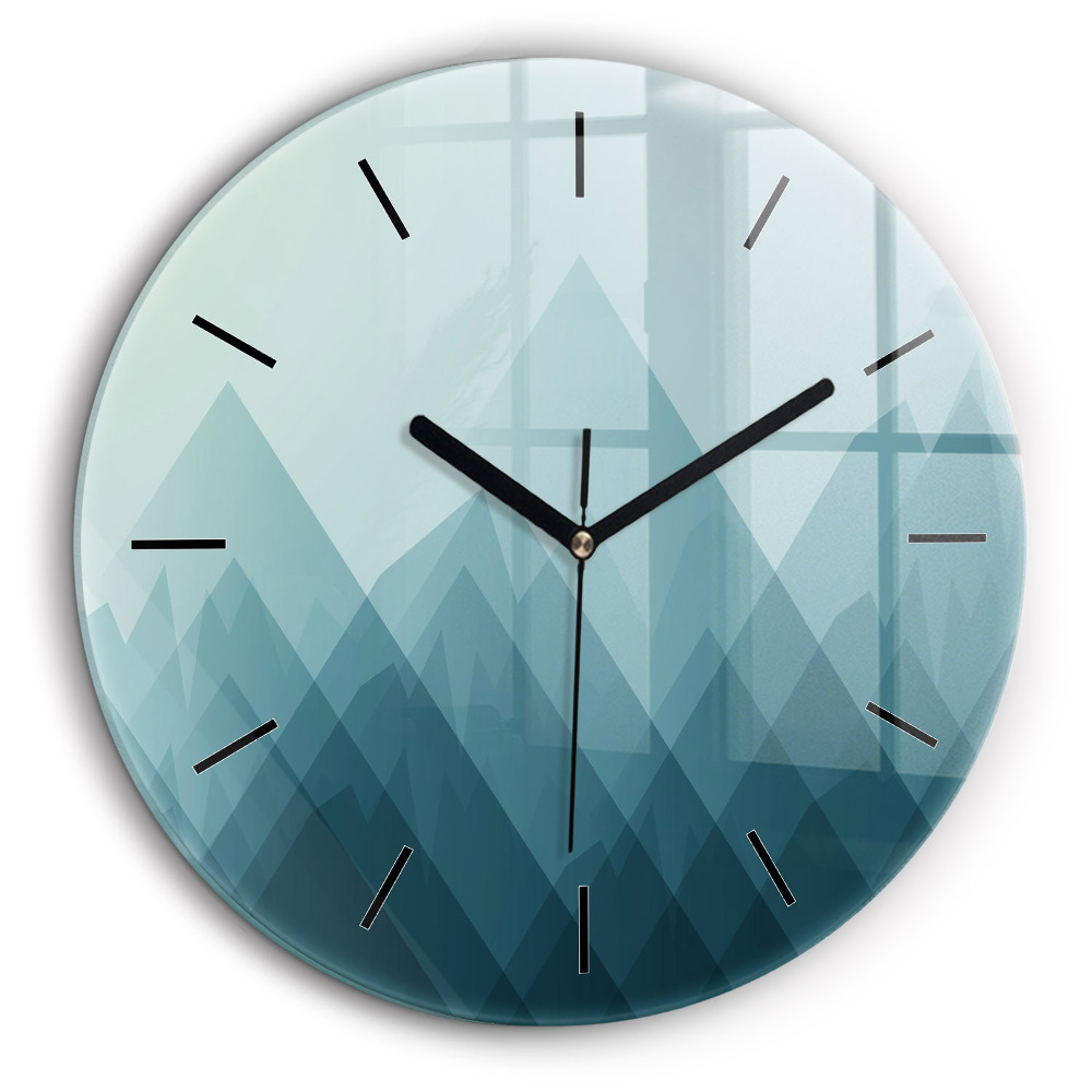 Ceas din sticlă rotund Figuri geometrice