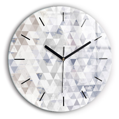 Ceas perete din sticlă rotund Model geometric