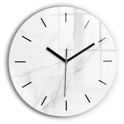 Ceas de sticlă pe perete rotund Marmură decorativă