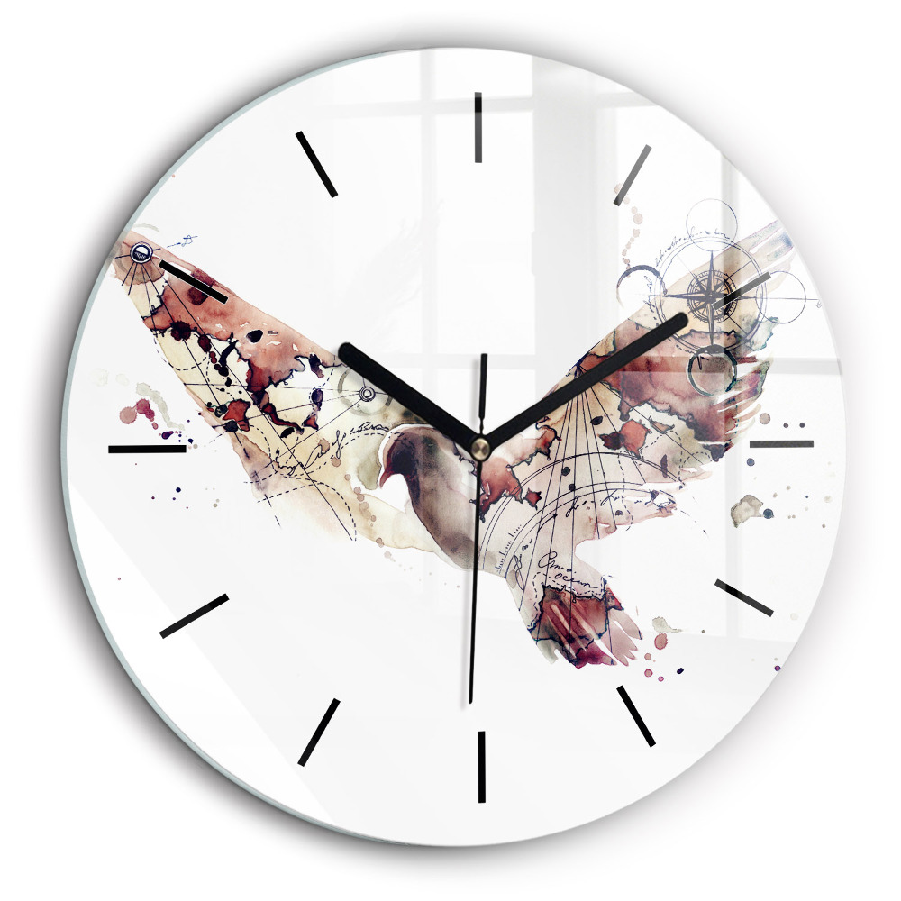 Ceas rotund de perete din sticlă Vedere abstractă