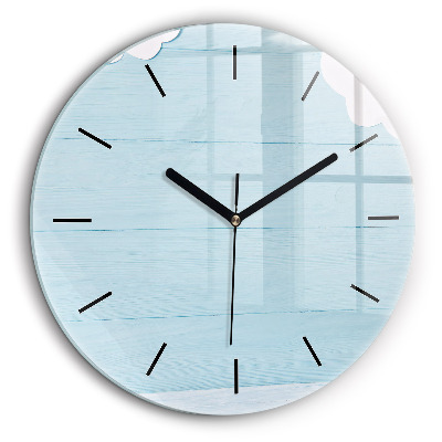 Ceas perete din sticlă rotund Tabla pentru copii