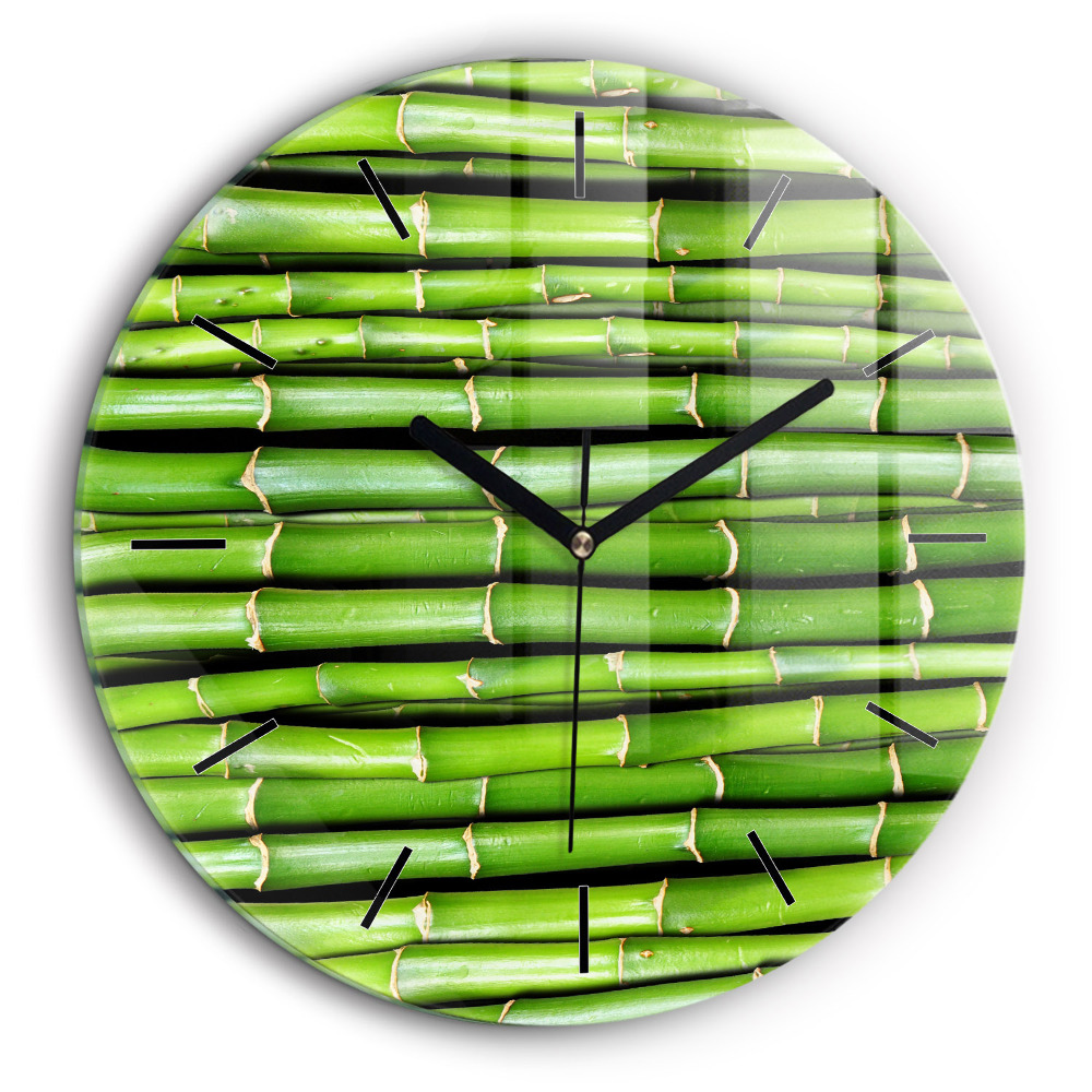 Ceas rotund de perete din sticlă bambus asiatic