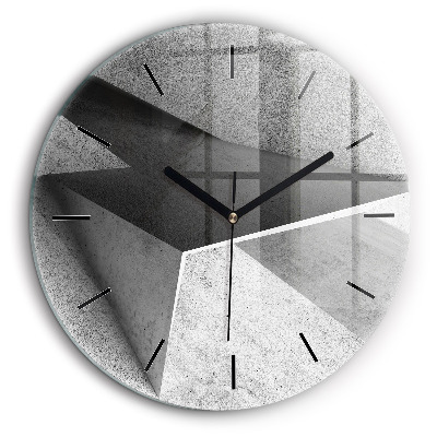 Ceas de sticlă pe perete rotund Triunghiuri abstracte