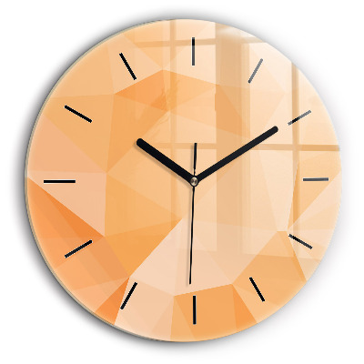 Ceas rotund de perete din sticlă Triunghiuri abstracte