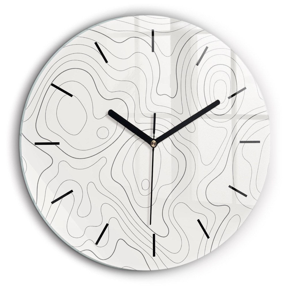 Ceas perete din sticlă rotund Pete de abstracție