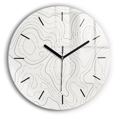 Ceas perete din sticlă rotund Pete de abstracție