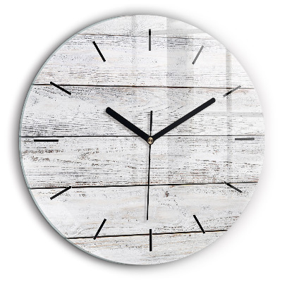 Ceas perete din sticlă rotund Scânduri vopsite