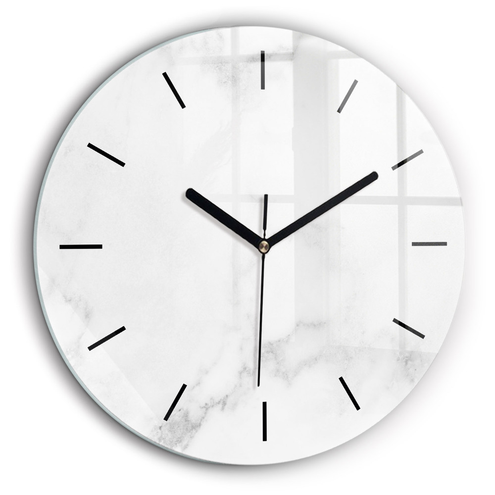 Ceas din sticlă rotund Marmură elegantă