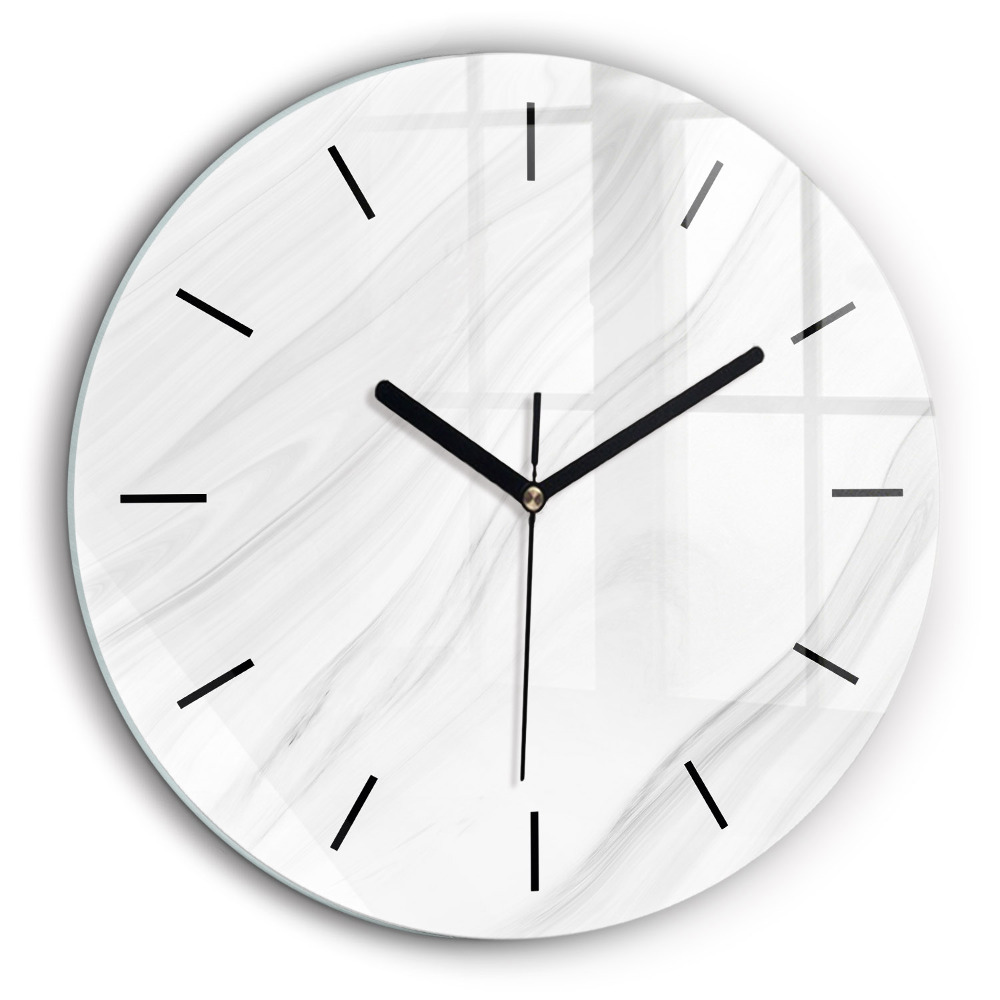 Ceas perete din sticlă rotund Marmură decorativă