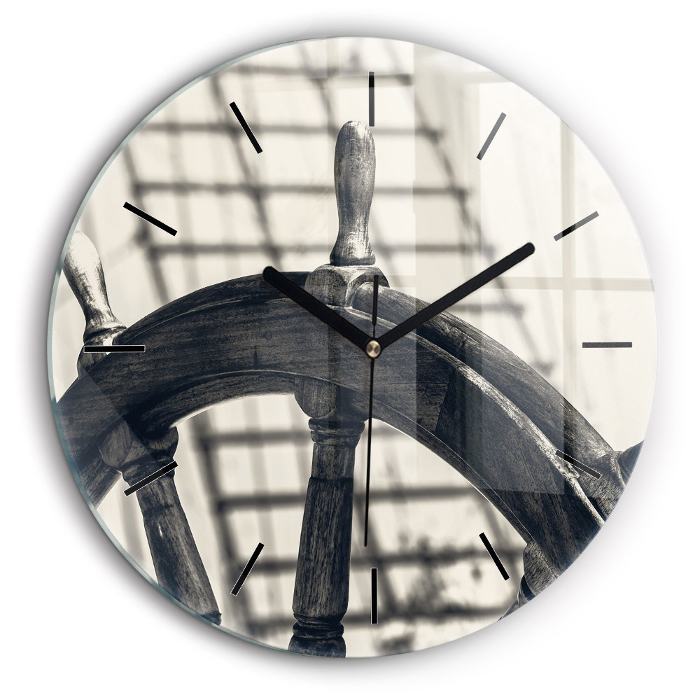 Ceas perete din sticlă rotund Nava veche