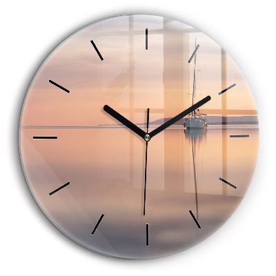 Ceas rotund de perete din sticlă Lacul Balaton SUA
