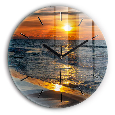 Ceas perete din sticlă rotund Władysławowo Marea Baltică