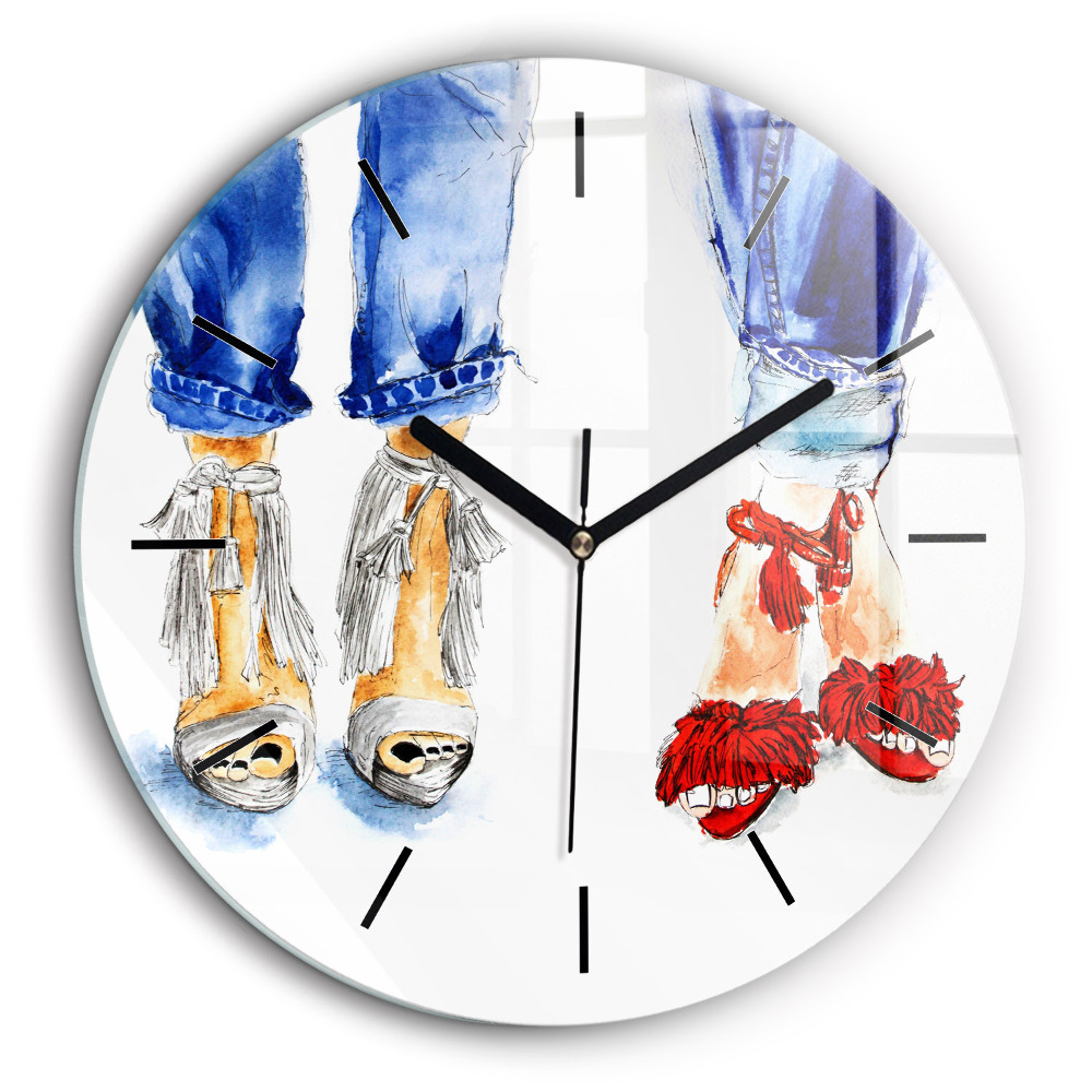 Ceas de sticlă pe perete rotund Tocuri de damă