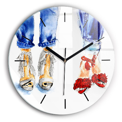 Ceas de sticlă pe perete rotund Tocuri de damă