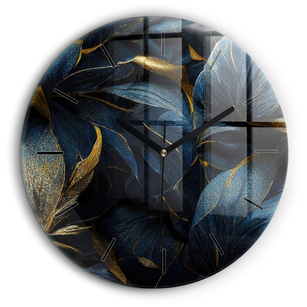 Ceas din sticlă rotund Flori decorative