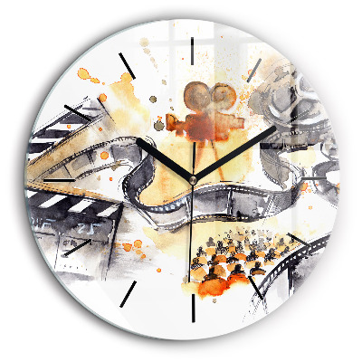 Ceas de sticlă pe perete rotund Cinematografia camerei