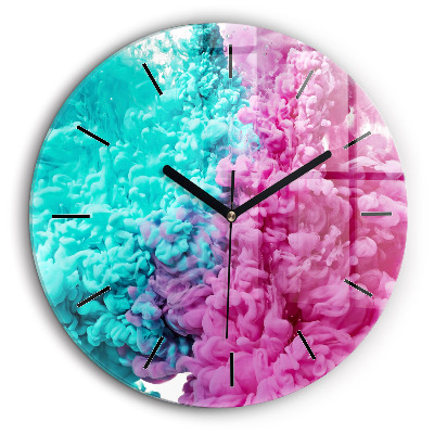 Ceas de sticlă pe perete rotund Artă modernă – pete