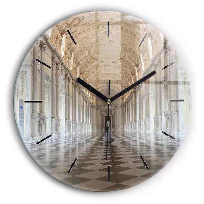 Ceas rotund de perete din sticlă Muzeul La Veneria Reale