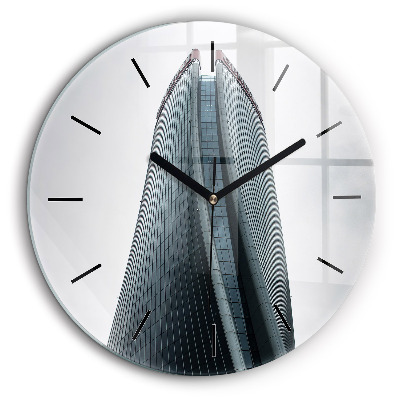 Ceas rotund de perete din sticlă Zgârie-nori din Milano