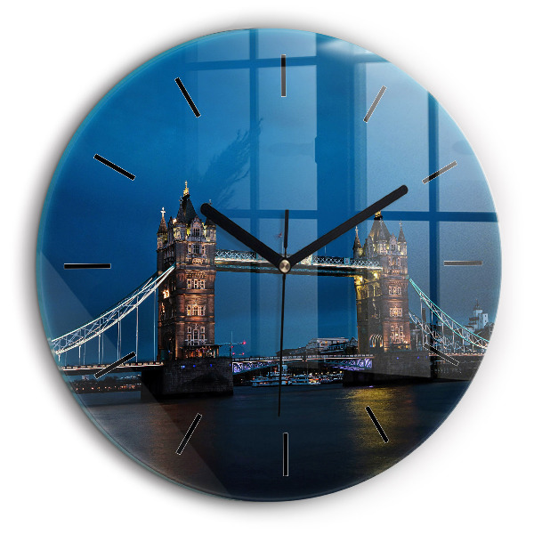 Ceas perete din sticlă rotund Tower Bridge Londra noaptea