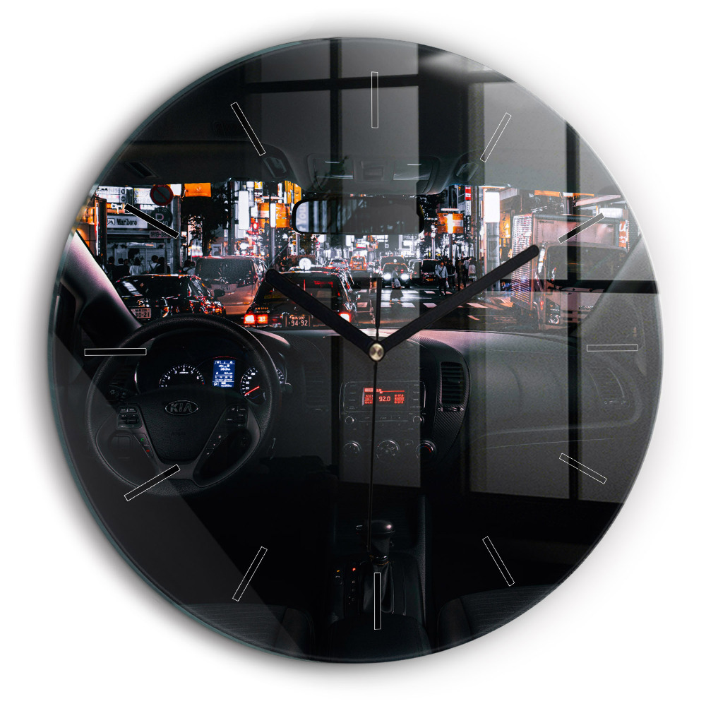 Ceas perete din sticlă rotund Mașină în Tokyo