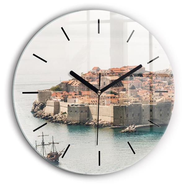 Ceas din sticlă rotund Nava cu pânze în Dubrovnik