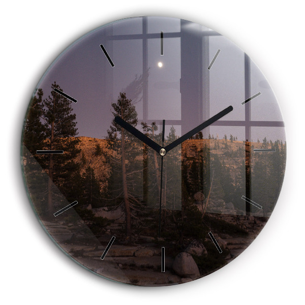 Ceas perete din sticlă rotund Drumul stâncos al lui Yosemite